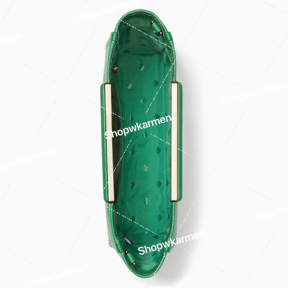 ♠️Kate Spade Alexia Straw Crossbody Clutch Bag, Green Bean NWT - Picture 3 of 5